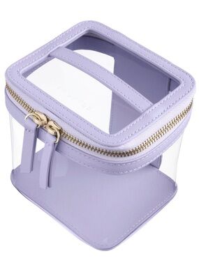 NEW Truffle clarity mini train case in lilac leather